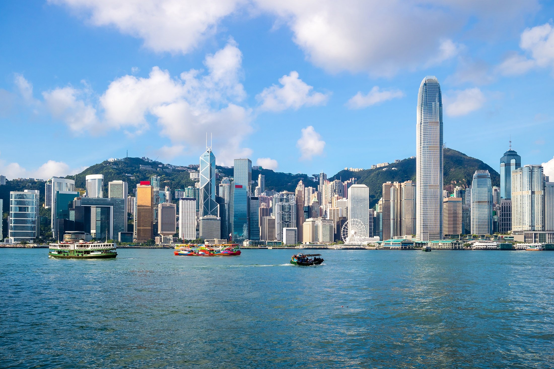 香港维多利亚港城市天际线